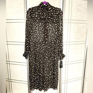 Black floral see through mini dress